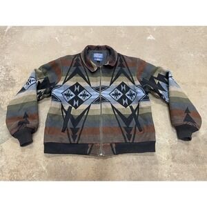 Vintage Pendleton Jacket Mens XL Multicolor Wool Western Bomber USA Southwestern